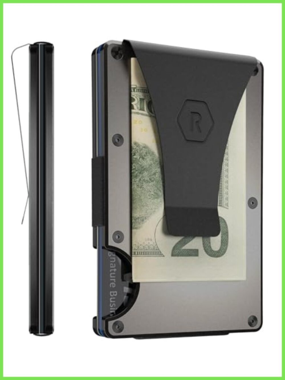 Slim Minimalist RFID Wallet Card Holder Money Clip Front Pocket